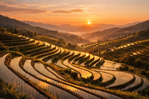 Golden Rice Terraces at Dawn