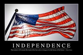 STK107127M-Independence: Citation inspirante et affiche de motivation sur Stocktrek Images