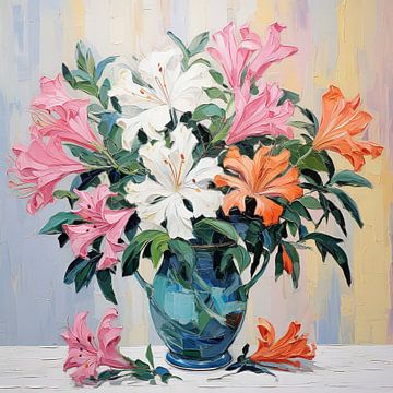 Bouquet of Lilies | Lily painting by Abstract Painting