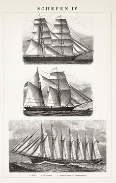 Vintage engraving Ships IV by Studio Wunderkammer