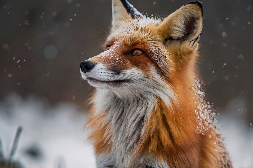 Fox in the snow with serenity by Art & Soul Creations