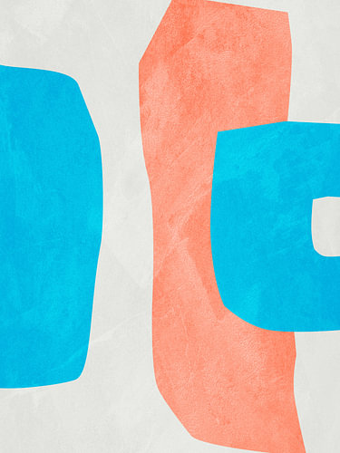 Abstract, geometric, minimalist art featuring organic forms in earth tones