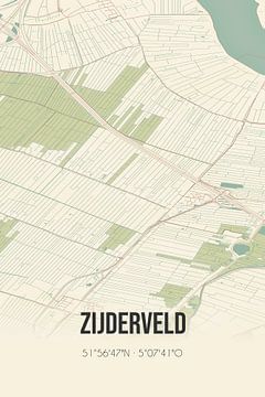 Vintage landkaart van Zijderveld (Utrecht) van Rezona