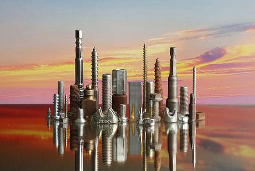 Metalen skyline