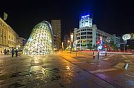 Eindhoven Nachtfoto der Blob und Lichttoren von Anton de Zeeuw Miniaturansicht