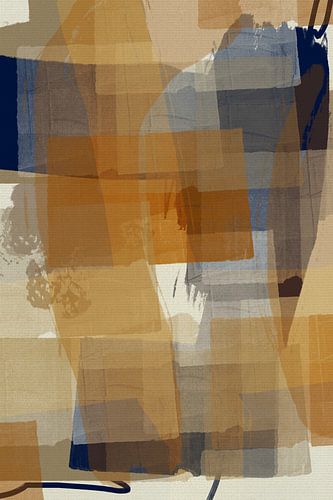 Abstrait en tons brûlés et bleu doux