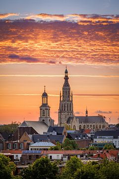 Sunset Grote Kerk - Breda skyline - North Brabant - Netherlands