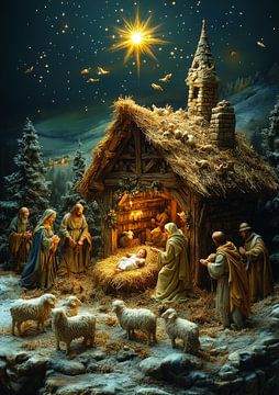The Birth of Jesus by R Pevitanada