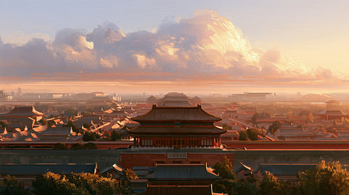 Forbidden City, Beijing: an abstract panorama