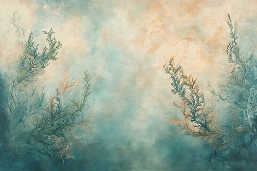 Onderwater zeewier in zachte tinten