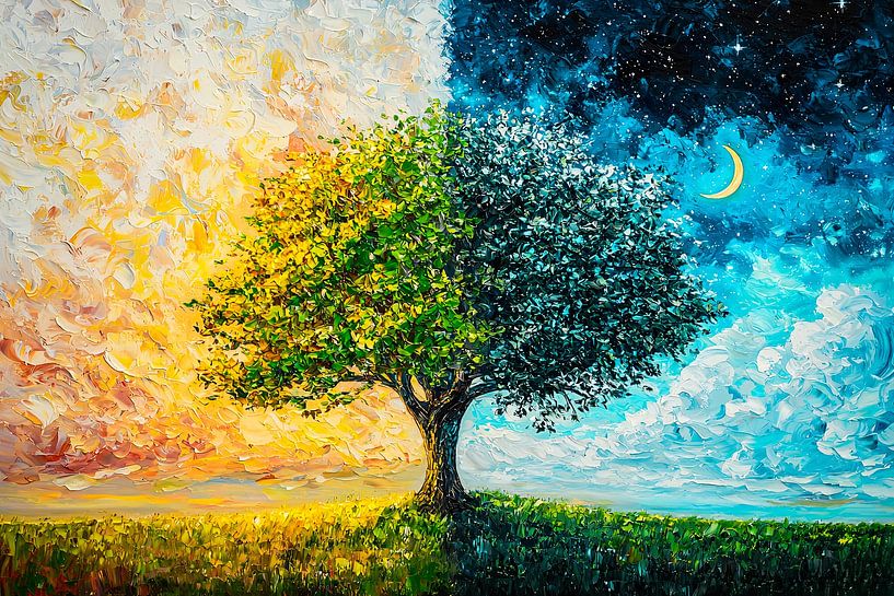 Kleurrijke boom met contrasten van Art & Soul Creations