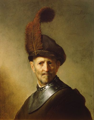 Een oude man in militair kostuum, Rembrandt van Rijn
