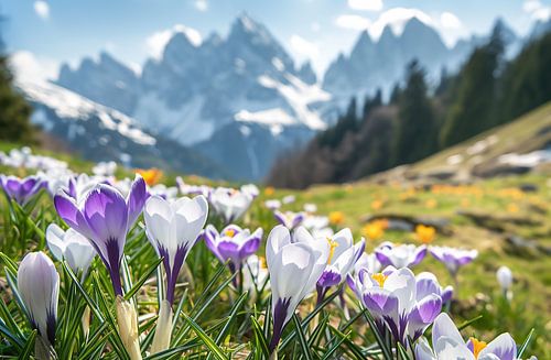 Awakening of the Dolomites in the morning light