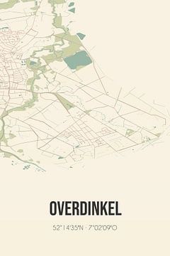 Vintage landkaart van Overdinkel (Overijssel) van MijnStadsPoster