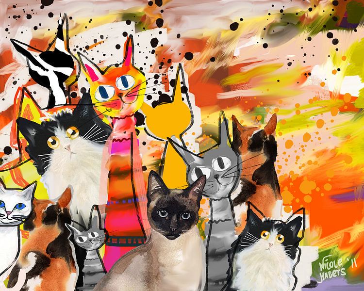 cat painting by Nicole Habets