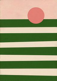 Minimalist colour block design green red cream by Niklas Maximilian