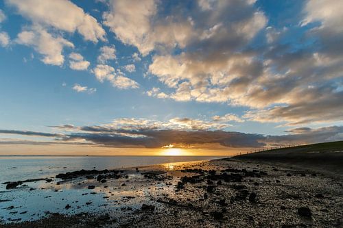 Zonsondergang aan Het Wad