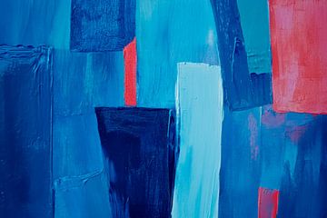 Abstracte blauwe kleurencompositie van Poster Art Shop