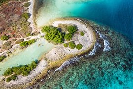 Lagoon with mangrove at Jan Thiel - Drone recording