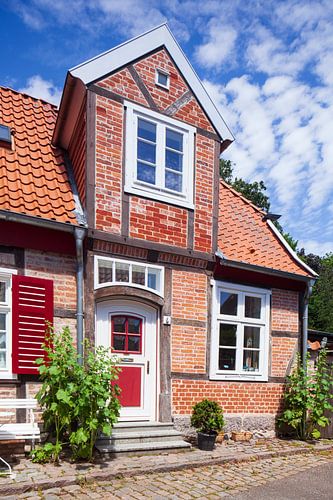 Altstadt mit Fachwerkhaus, Luebeck-Travemuende, Schleswig-Holstein, Deutschland, Europa