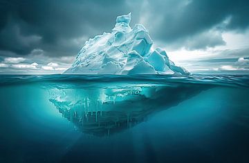 IJsbergen aan de horizon van fernlichtsicht