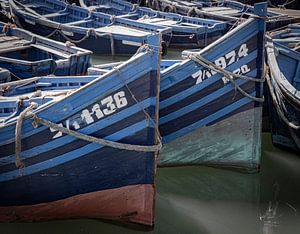 Fischerboote in Essaouira von Guido Rooseleer