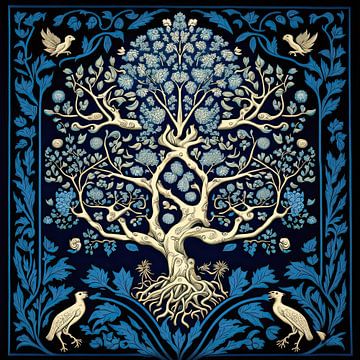 Levensboom in het blauw van Vlindertuin Art