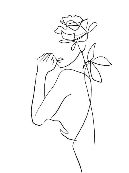 Woman With Rose by Cats & Dotz