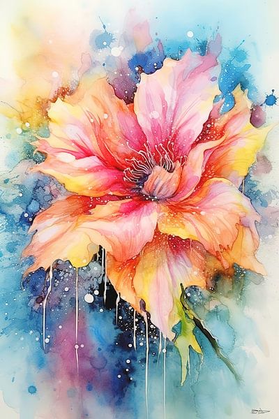 Abstraktes Bild einer Blume/Blumen. von Gelissen Artworks