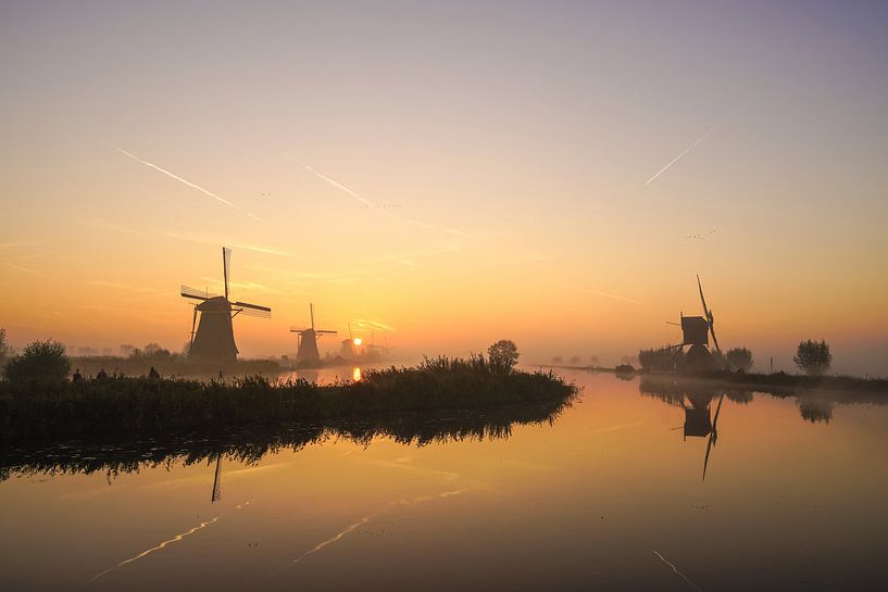 Een prachtige morgen bij Kinderdijk en zijn molens van Dirk van Egmond