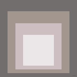 Abstract Graues Quadrat – Minimalistische Farbstudie als Wanddekoration von Mid Century Art House