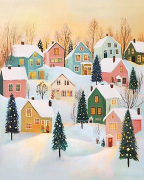 Kleurrijk Winterlandschap van De Mooiste Kunst