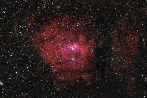 Bubble Nebula – Cosmic Fireball (NGC 7635 in Deep Red)