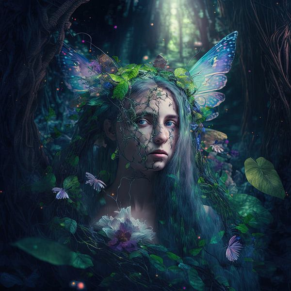 Portret van een kruidenfee van Denny Gruner