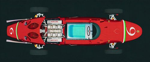 Ferrari 156 Haaienneus 1961 topaanzicht motor open