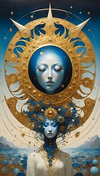 Celestial Muse - Blue - Mobile Vertical by Mellow Art