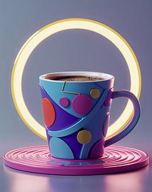 Designertasse mit geometrischen Elementen für Café-Boutiquen von Liona Toussaint