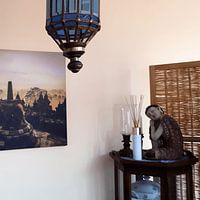 Klantfoto: Zonsopkomst Borobodur op Java van Sven Hulsman, op canvas