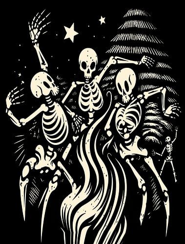 Dansende skeletten Cultfeest Zwarte kunst