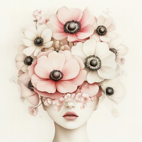 Charmante fillette avec des fleurs