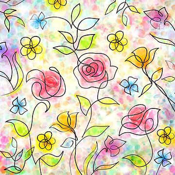 Floral field- oneliner van Joan Engels