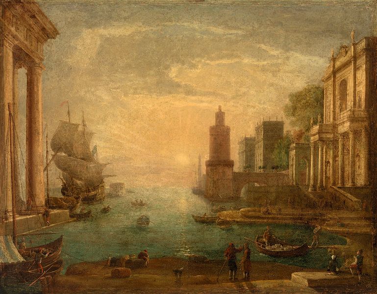 Hafenstadt mit Odysseus, Claude Lorrain von Meisterhafte Meister