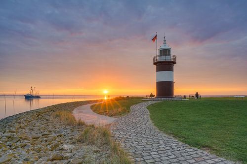 Leuchtturm Kleiner Preuße bei Sonnenuntergang