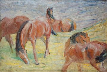 Grazende paarden I (1911) van Franz Marc van Peter Balan