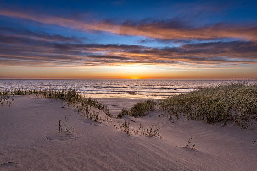 De Kerf near Schoorl aan Zee during sunset by René Groeneveld