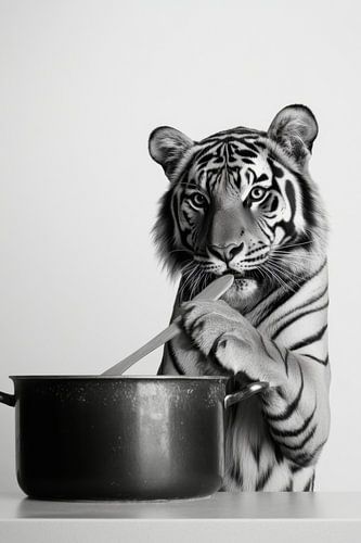 Tijger in de keuken