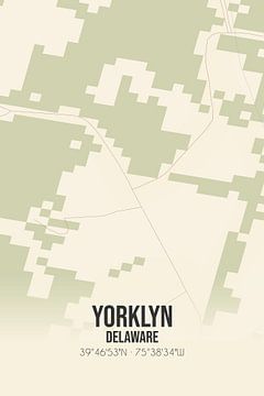 Vintage map of Yorklyn (Delaware), USA. by Rezona