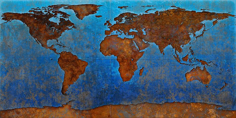 Carte du monde rouille par Frans Blok