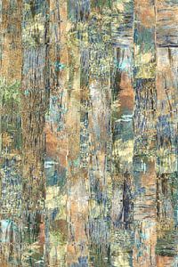Abstracte berken in herfstkleuren