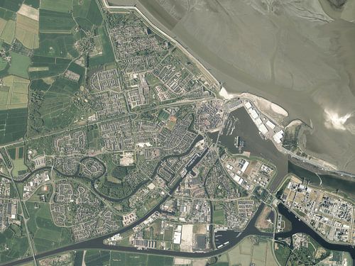 Luchtfoto van Delfzijl